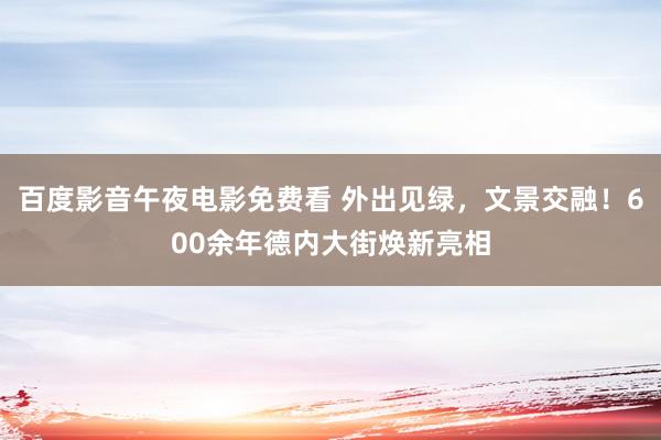 百度影音午夜电影免费看 外出见绿，文景交融！600余年德内大街焕新亮相