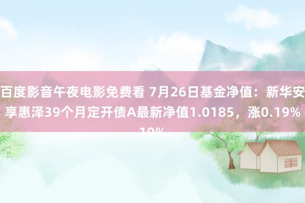 百度影音午夜电影免费看 7月26日基金净值：新华安享惠泽39个月定开债A最新净值1.0185，涨0.19%