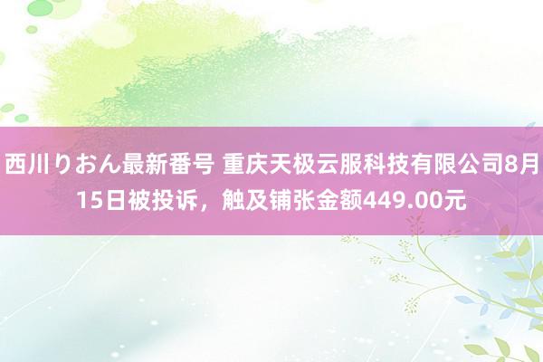 西川りおん最新番号 重庆天极云服科技有限公司8月15日被投诉，触及铺张金额449.00元