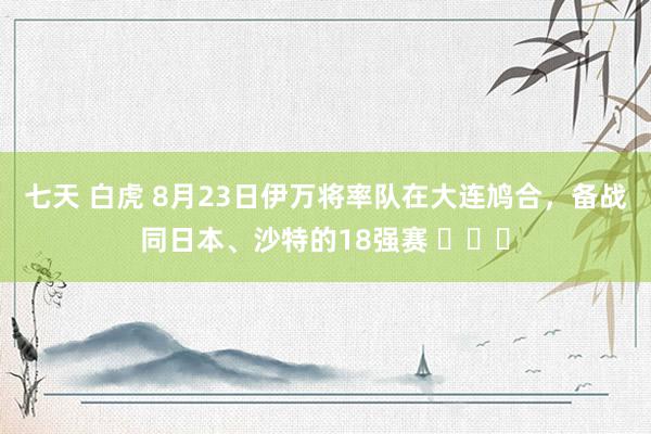 七天 白虎 8月23日伊万将率队在大连鸠合，备战同日本、沙特的18强赛 ​​​