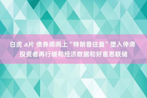 白虎 a片 债券阛阓上“特朗普往复”堕入停滞 投资者再行缓和经济数据和好意思联储