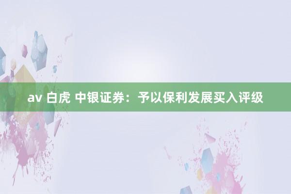 av 白虎 中银证券：予以保利发展买入评级